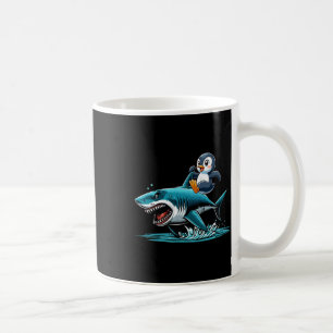 Pinguin-Reit-Shark-Kostüm Meeres-Tierliebhaber Kin Kaffeetasse