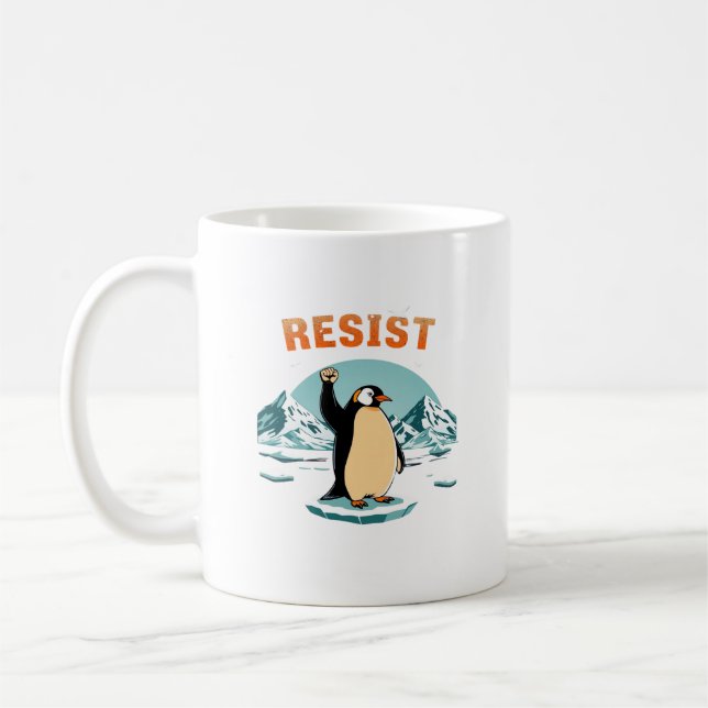 Pinguin Resist Muckup Graphic Vintag Arctic Kaffeetasse (Links)