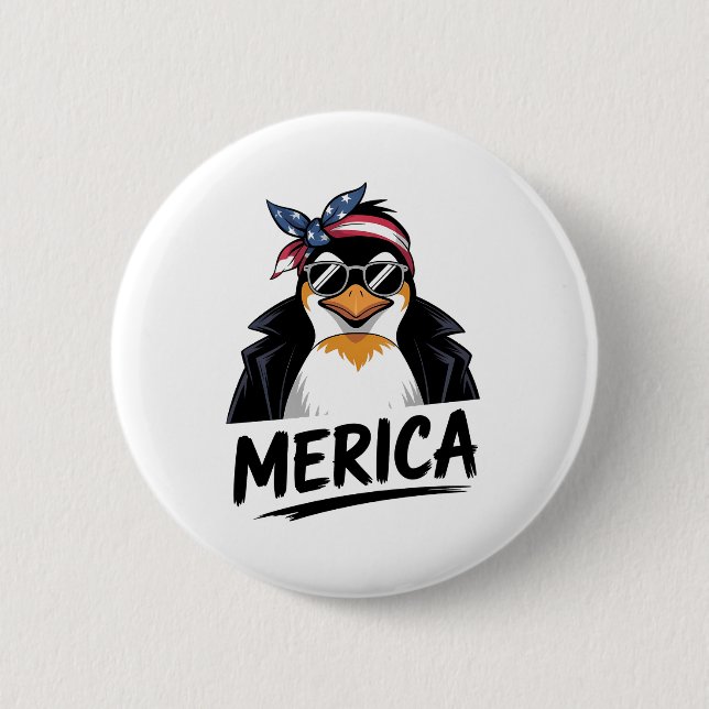 Pinguin Resist Pinguine Protest gegen Button (Vorderseite)