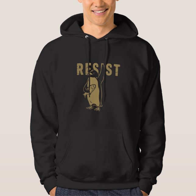Pinguin Resist Pinguine protestieren gegen Zölle Hoodie (Vorderseite)