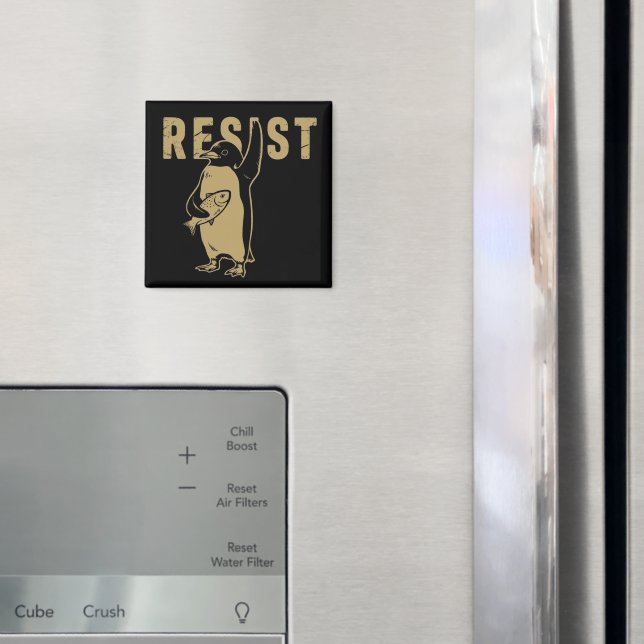 Pinguin Resist Pinguine protestieren gegen Zölle Magnet (In Situ (Kühlschrank))