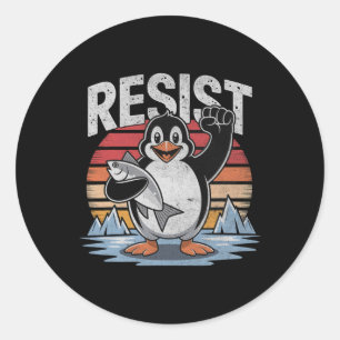 Pinguin Resist Tariffragen Männer Frauen Anti-Tru Runder Aufkleber