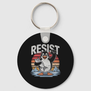 Pinguin Resist Tariffragen Männer Frauen Anti-Tru Schlüsselanhänger