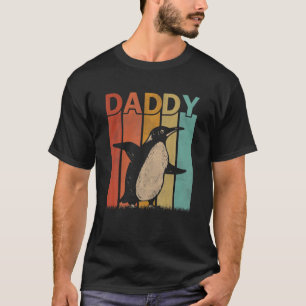 Pinguin Retro-Stil Vintage Daddy Grafik Vatertag T-Shirt