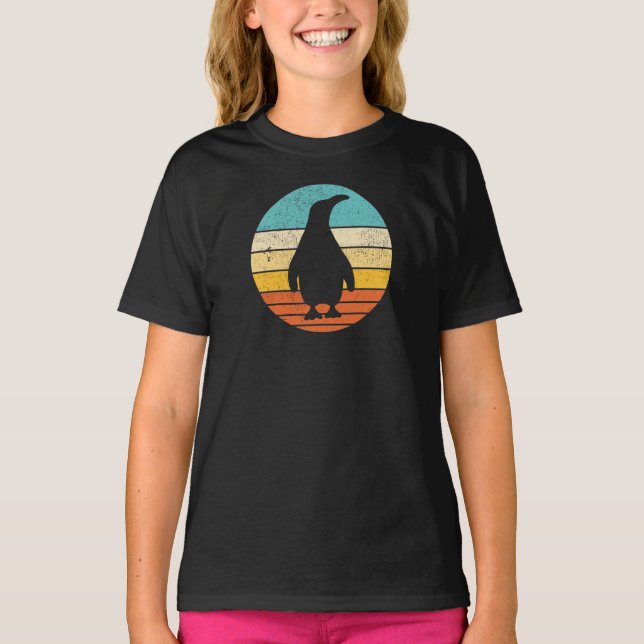 Pinguin Retro Vintag Sunset T - Shirt (Vorderseite)