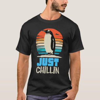 Pinguin Retro Vintage Farbgebung Chillin Pinguin T-Shirt
