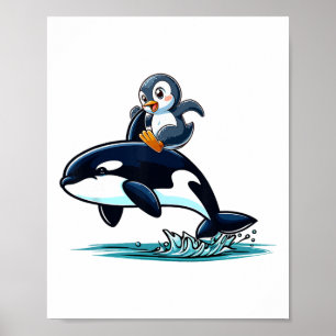Pinguin Riviera Orca Kostüm Meer Landschaft Poster