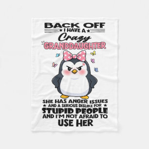 Pinguin Rückzug Ich Habe Eine Verrückte Enkelin Si Fleecedecke