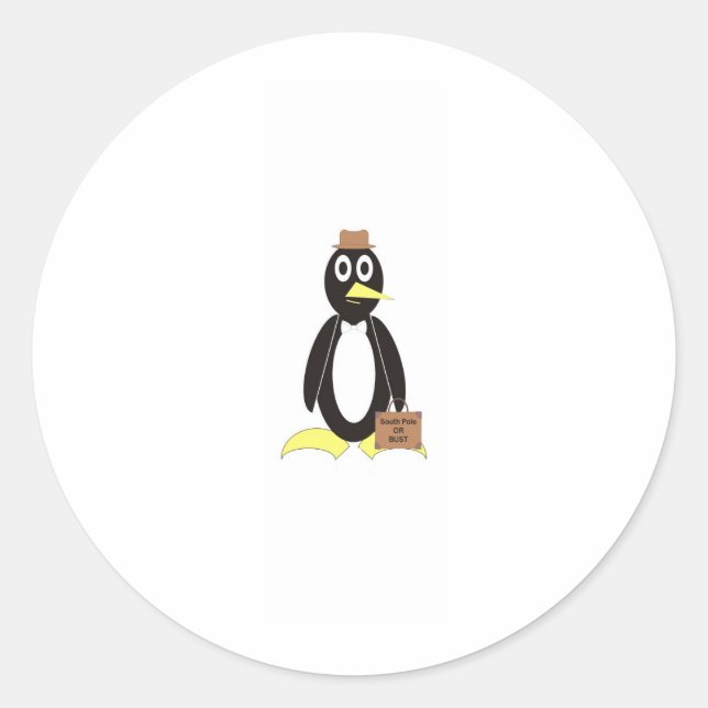 Pinguin Runder Aufkleber (Vorderseite)