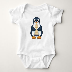 Pinguin Schach Königin Schach Baby Strampler