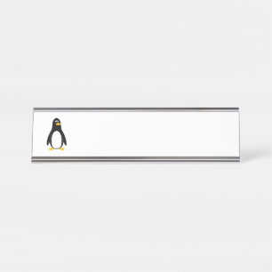 Pinguin Schreibtischnamensplakette