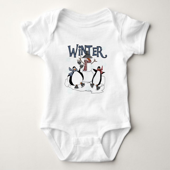 Pinguin Skaten Holiday Tshirts und Geschenke (Vorderseite)