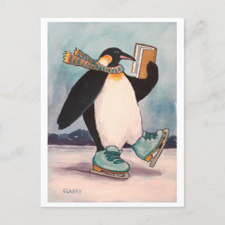 Pinguin Skater Postcard Postkarte