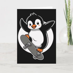 Pinguin Skater Skateboard fahren Skateboard Skaten Karte