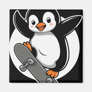 Pinguin Skater Skateboard fahren Skateboard Skaten Magnet