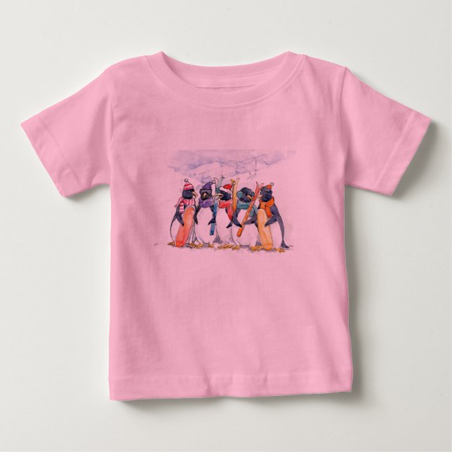 Pinguin Ski Team Baby T-shirt (Vorderseite)