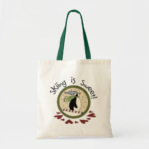Pinguin Skifahren T - Shirt und Geschenke Tragetasche
