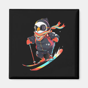 Pinguin Skifahrer Ski Winter Schnee Magnet