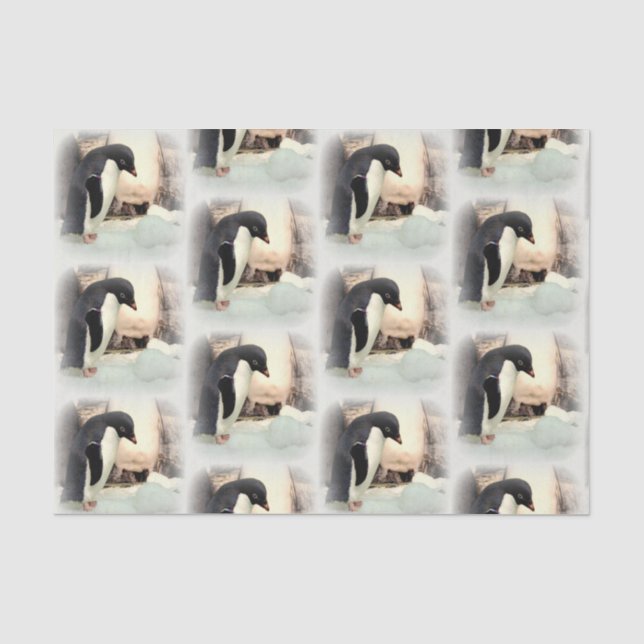 Pinguin Snowball Fight Tissue Seidenpapier (Vorderseite)