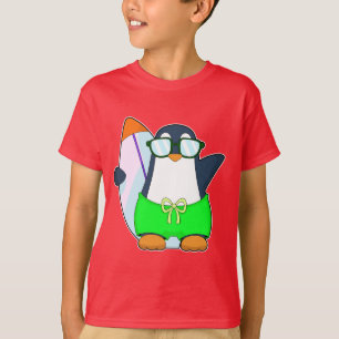 Pinguin Sommer Surfbrett T-Shirt