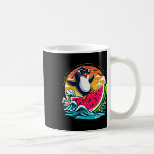 Pinguin Sonnenbrille Wassermelone Surfen Sommer So Kaffeetasse