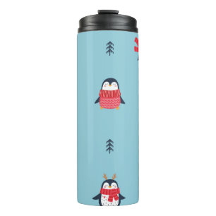 Pinguin-Spaß: Vintage-Nahtlosigkeit mit Laune. Thermosbecher