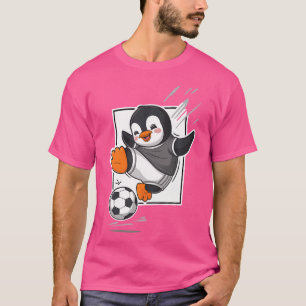 Pinguin spielt Fußball tritt Fußball Süße Carto T-Shirt