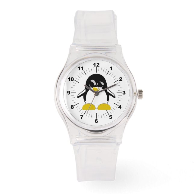 Pinguin Sporty Pink Silicon Watch Armbanduhr (Vorderseite)