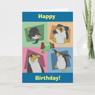 Pinguin Squares Geburtstagkarte Karte