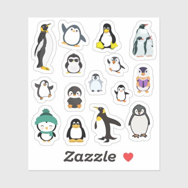 Pinguin Stickers Aufkleber (Blatt)