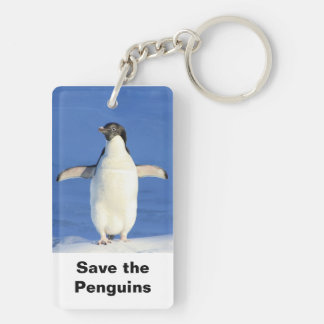 Pinguin stoppt die globale Erwärmung (doppelseitig Schlüsselanhänger