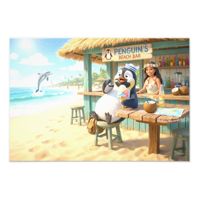 Pinguin-Strandbar Fotodruck (Vorne)