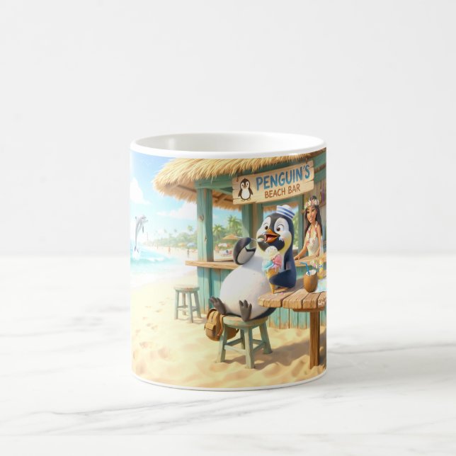 Pinguin Strandbar Kaffeetasse (Mittel)