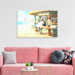 Pinguin-Strandbar Leinwanddruck