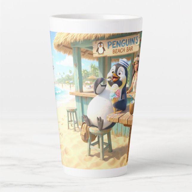 Pinguin Strandbar Milchtasse (Vorderseite)