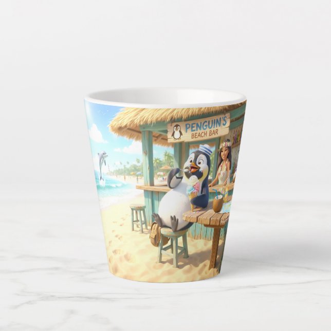 Pinguin Strandbar Milchtasse (Vorderseite)