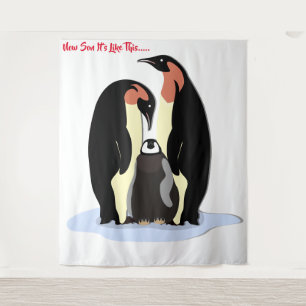 Pinguin-Tapete Wandteppich