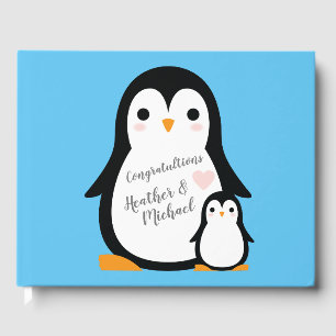 Pinguin Theme Baby Dusche Niedlich Gästebuch