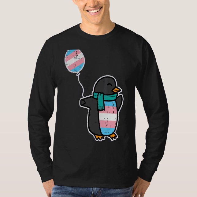 Pinguin Transgender Trans Pride Stuff Flag Transmi T-Shirt (Vorderseite)