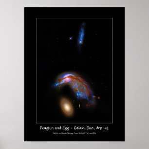 Pinguin und Ei - interagierendes Galaxy Duo, Arp 1 Poster