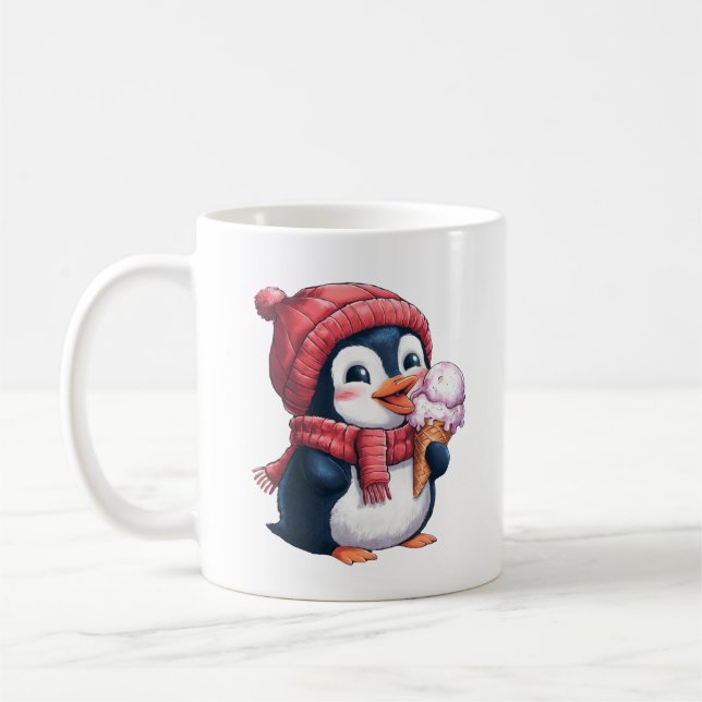 Pinguin und Eiscreme Kaffeetasse (Links)