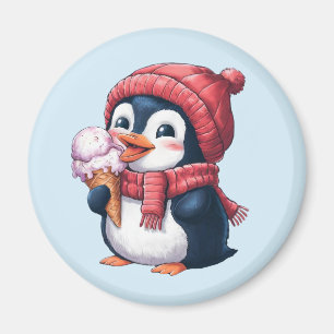 Pinguin und Eiscreme Magnet