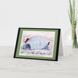 Pinguin und Eskimo Feiertagskarte