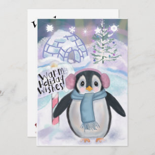 Pinguin und Iglu Northern Lights Scene