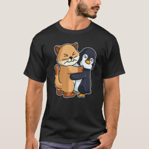 Pinguin und Kitten Niedliche Tiere für weibliche T T-Shirt