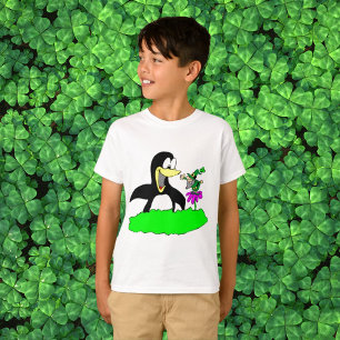 Pinguin und Leprechaun Kinder T-Shirt