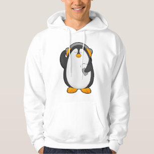 Pinguin und Mobiltelefon mit Headset Hoodie