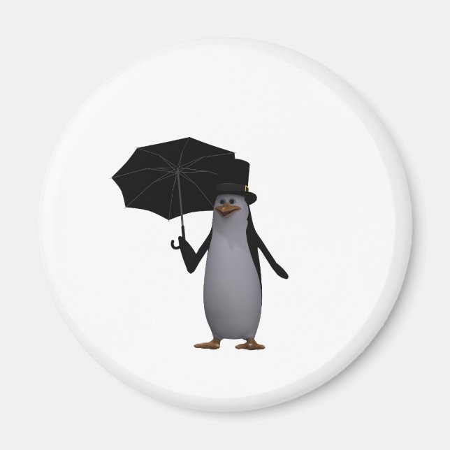 Pinguin und Regenschirm Magnet (Vorne)
