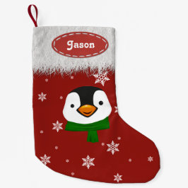 Pinguin und Schneeflocken - Weihnachts-Strumpf Kleiner Weihnachtsstrumpf