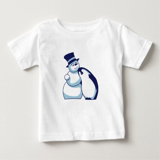 Pinguin und Schneemann Baby T-shirt